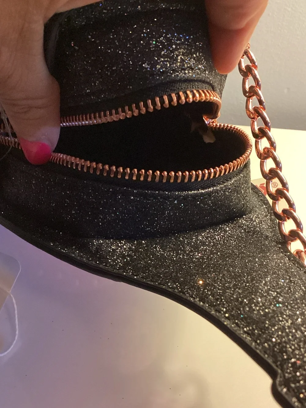 Pink Champagne Bottle Crossbody Bag by